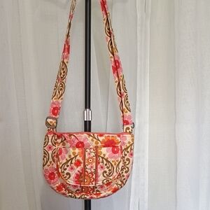 Vera Bradley Pink Floral Quilted Crossbody Bag
